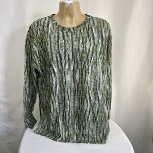 Old Stump Camo Long Sleeve Tshirt Size XL Turkey Hunting Bottomland Linen Cotton